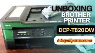 Unboxing Brother DCPT820DW Allin One Ink Tank Printer with WiFi and Auto Duplex Printing [upl. by Grearson]