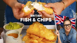 BRITISH fish amp chips Mushy PeasCurry SauceIts On  Marion’s Kitchen [upl. by Westhead488]