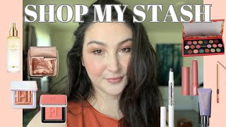 Shop my stash olive tone makeup tutorial coral colors for olive skin [upl. by Enilada]