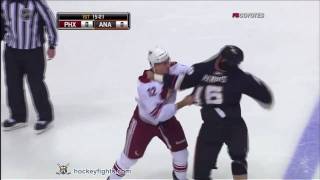 Paul Bissonnette vs George Parros Dec 5 2010  Phoenix feed [upl. by Einuj]