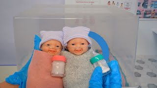 Reborn Silicone Newborn Preemie babies morning Routine in Hospital Rp [upl. by Annahpos]