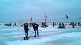 Tip up Town snowmobile drag races 1192013 [upl. by Estell946]