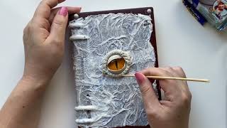 DIY 3D dragon eye made of modelling clay  Notepad Decor Idea  Sketchbook idea [upl. by Bauske]