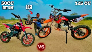 RC Losi DBXLEE Vs 125cc Dirt Bike Vs 50cc Dirt Bike  Chatpat toy tv [upl. by Eseela]