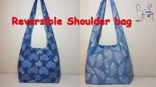 DIY Reversible shoulder bag  boho bag  Coudre un sac  Bolsa de bricolaje  가방 バッグ мешок [upl. by Yntrok]