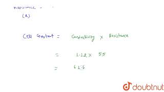 Calculating cell constant Conductivity of a decimolar solution of potassium chloride at [upl. by Lellih]