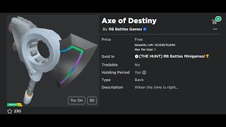 How to get the AXE OF DESTINY in RB BATTLES [upl. by Zippel]