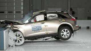 2003 Infiniti FX moderate overlap IIHS crash test [upl. by Anaujit]