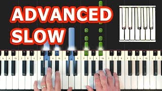 Greensleeves  Piano Tutorial Easy SLOW  How To Play Synthesia [upl. by Germayne484]