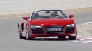 2013 Audi R8 V10 SPYDER on Racetrack HD [upl. by Galang]