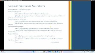 Common Patterns and Anti Patterns  Using Golang [upl. by Esilrahc]