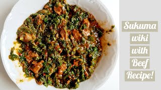 How To Cook Sukuma wiki with Beef  Kenyan style Kales sukumawikiwithbeef beefmix [upl. by Zug]