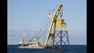 Transport and installation turbine foundations Wikinger offshore wind farm [upl. by Craner]