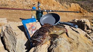 Catch and Cook on the Rocks Fishing From 80ft Cliff [upl. by Porta]