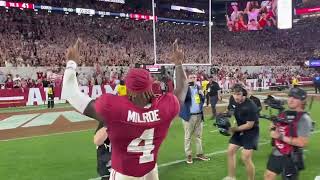 Jalen Milroe soaks in Rammer Jammer after Alabama’s thrilling win over Georgia [upl. by Bannerman488]