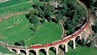 FILM COMPLETO Trenino rosso del Bernina  Ferrovia Retica Tirano  Bernina  Sankt Moritz UNESCO [upl. by Kcirdled]