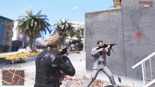 GTA 5  Lazlow and Michaels Ten Star Cop Battle  Escape [upl. by Wera552]