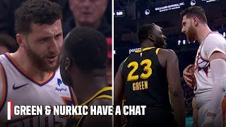 Draymond Green and Jusuf Nurkic exchange words after a foul  NBA on ESPN [upl. by Yaffit]