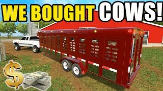 FARMING SIMULATOR 2017  COMING HOME WITH A TRAILER LOAD OF COWS amp NEW CHORE TRACTOR  EP 20 [upl. by Oetam182]