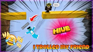 trolling my friend in hive bed wars super funny😂😂😂 [upl. by Ancelin]