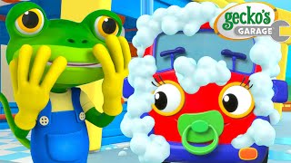 Baby Truck is Bubbling Up  Geckos Garage  Truck Cartoons for Kids [upl. by Rheinlander]