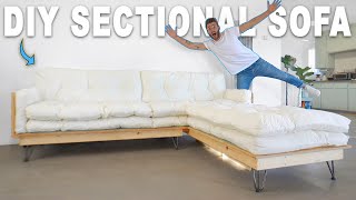 DIY SECTIONAL SOFA  FREE PLANS  MODERN BUILDS [upl. by Inez61]