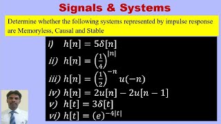 Determine whether the system is memoryless causal and stable [upl. by Tega]