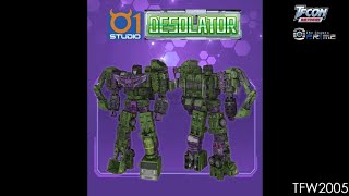 01 Studio Desolator TFCon 2024 Preview of 3rd Party Masterpiece Scale Constucticons and Devastator [upl. by Ellives]