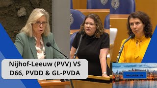 NijhofLeeuw PVV VS D66 PVDD Dit kabinet krijgt de SCHULD van de PUINHOPEN van kabinetten Rutte [upl. by Prevot]