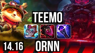 TEEMO vs ORNN TOP  58k DMG 5k comeback 926 Godlike  EUW Master  1416 [upl. by Elleda2]