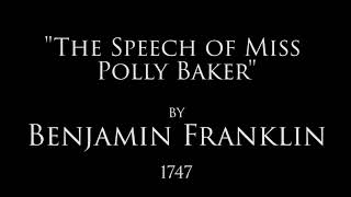 The Speech of Miss Polly Baker by Benjamin Franklin Audio Recording [upl. by Adin]