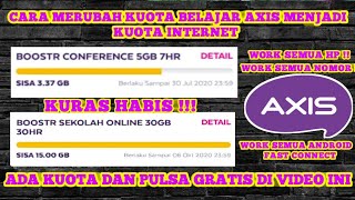 CARA MERUBAH KUOTA BELAJAR AXIS MENJADI KUOTA INTERNET  REGULER 24 JAM WORK 100 [upl. by Irma]