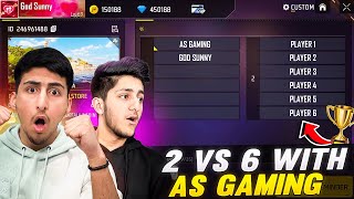 2 Vs 6 With As Gaming Pro Subscribers🤯😨 Free Fire India [upl. by Oravla]