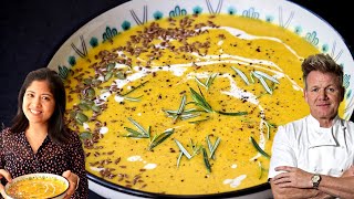 Vegan Creamy Pumpkin Soup  Ramsay Gordons Recipe [upl. by Keri651]