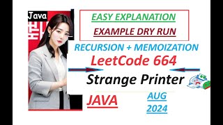 Strange Printer  Leetcode 664  Recursion  Memoization Approach  Java Code  Developer Coder [upl. by Jasmine432]