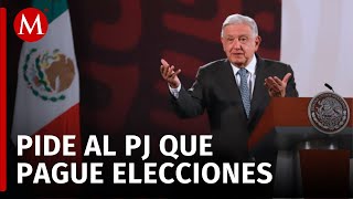 AMLO sugiere que Poder Judicial pague con fideicomisos costo de la elección de jueces [upl. by Ttevi]