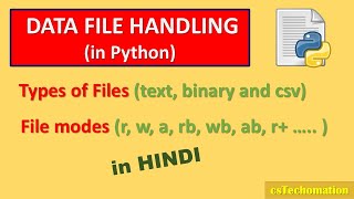 2Data File Handling in python programming  Types of files  File modes  CBSE class XII CS [upl. by Esiom]