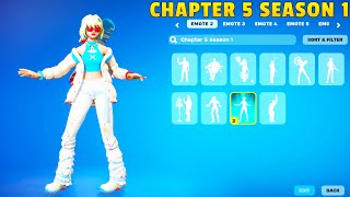 All Chapter 5 Season 1 Dances amp Emotes in Fortnite Popular Vibe Im A Mystery Surfin Bird [upl. by Munro]