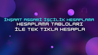 İnşaat Asgari İşçilik Hesaplama amp Excel Tablosu ve Formül ile Kolayca Hesapla [upl. by Cyrill]