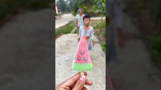 Kind grandpa eats watermelon ice cream 🍉 watermelon ice cream 🍓 beautiful shorts [upl. by Enomis]