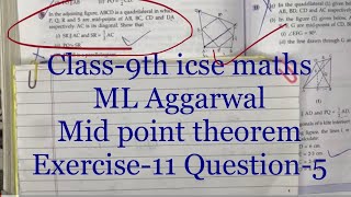 Class9th icse maths ML Aggarwal mid point theorem  In the adjoining figure ABCD is a quadrilater [upl. by Patricia]