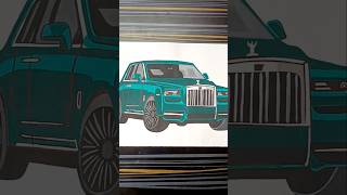 Rolls Royce Drawing ✨ art drawing howto easy sketch painting rollsroyce car shorts [upl. by Reagan]