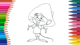 Dibujar y Colorea Speedy Gonzales  Dibujos Para Niños  Learn Colors [upl. by Asiaj]