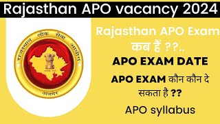 APO Exam Date  APO Hindi Language and English Language Syllabus  APO Exam From Apo rajasthanapo [upl. by Tarton]