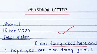 How to write Personal Letter  Personal Letter Writing  Personal letter  informal letter writing [upl. by Lindell]