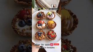 mini dessert granola cups 🤤😋😍♥️✨ dessertrecipe chocolatedesert food homemade cooking [upl. by Nanete]