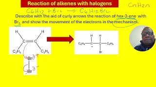 KS5 Electrophilic AdditionReaction of alkenes with halogens [upl. by Ahsaenat]