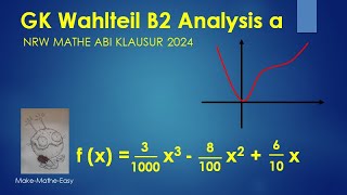 GK Prüfungsteil B2 Analysis Mathe Abi Klausur NRW 2024 Aufgabe a [upl. by Omer972]