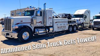 Abandoned Semi Truck Gets Towed [upl. by Norb]