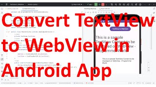 How to convert TextView to WebView HTML using the WebViewloadData in your Android App [upl. by Hgielrac]